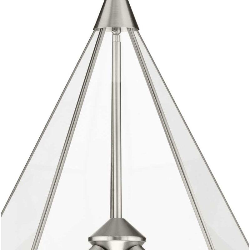 Tiedeman 3 - Light Unique/Statement Pendant, Brushed Nickel, Clear Seeded