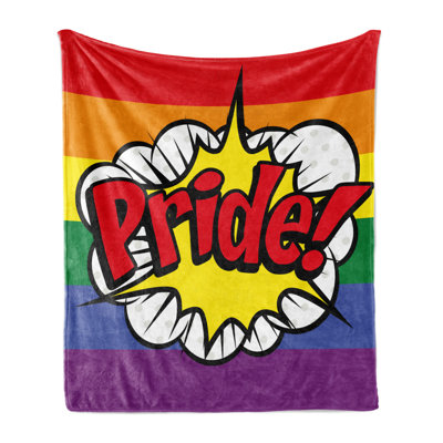 Ambesonne Rainbow Fleece Throw Blanket Pop Art Comics Pride Multicolor
