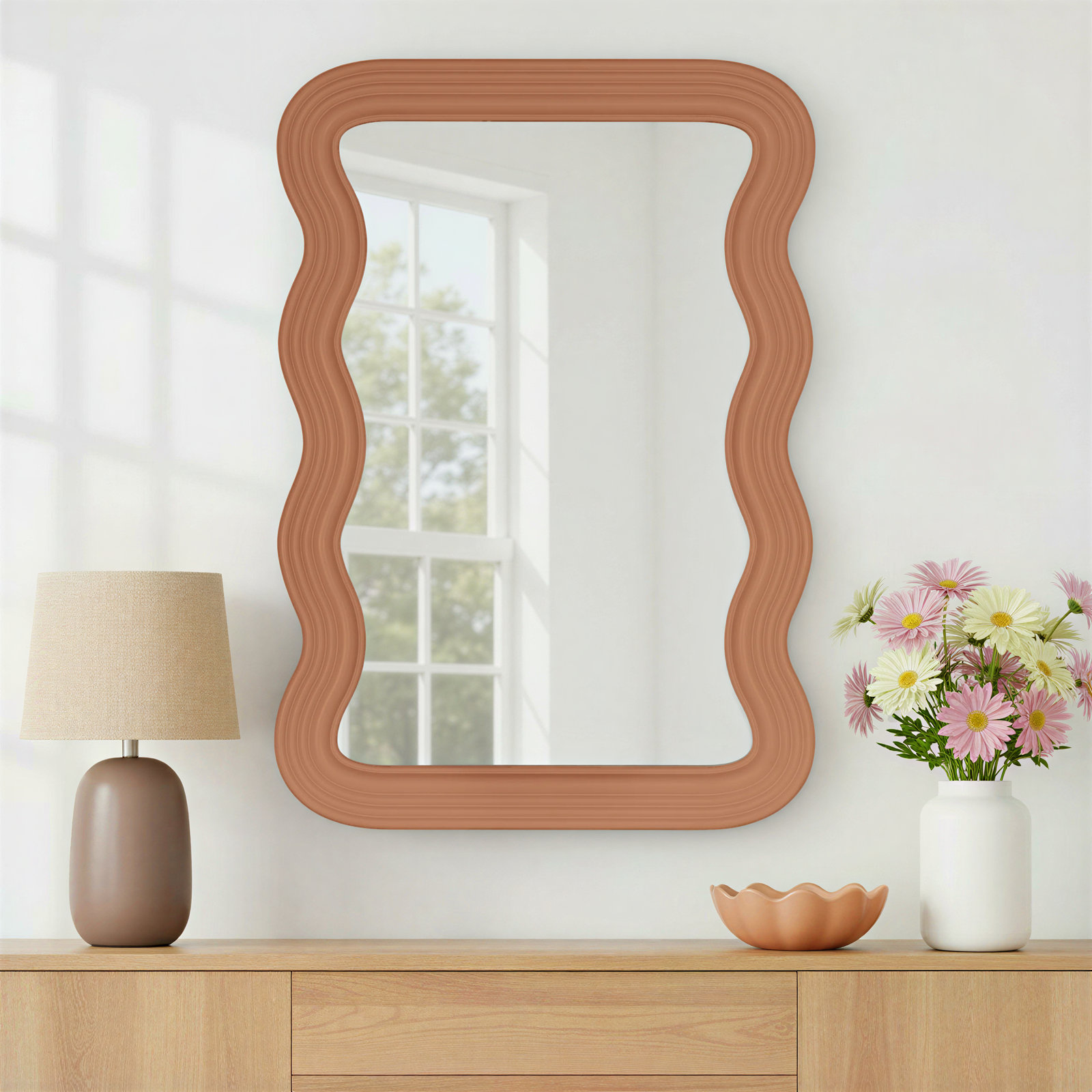 Axinia 28" Accent Mirror, Pumpkin Spice