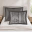 Ensemble de couvre-lit réversible 5 pièces pour lit très grand 5 pièces, gris