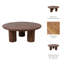 Round Wood Coffee Table Mango Wood Modern Design Solid Construction Cylindrical Legs Handcrafted Minimalist Style Natural Material Artisanal Detail Contemporary Accent Living Room Furniture Piece-351466632