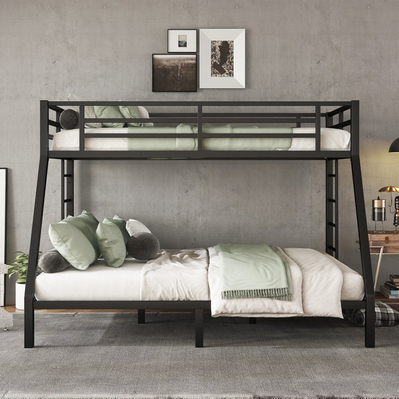 Twin XL Over Queen Metal Bunk Bed for Teens & Adults, Noise-Free Frame, Space-Saving Design, No Box Spring Required