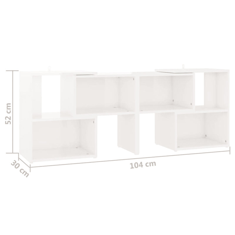 Kayge Unfinished TV Stand for TVs up to 43", High Gloss White