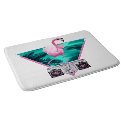 Tapis pour salle de bain flamant rose robert farkas miami