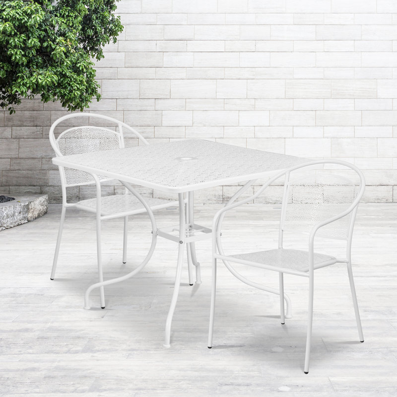 Ensemble de table de patio intérieur / extérieur 35,5 po Ledoux, Blanc