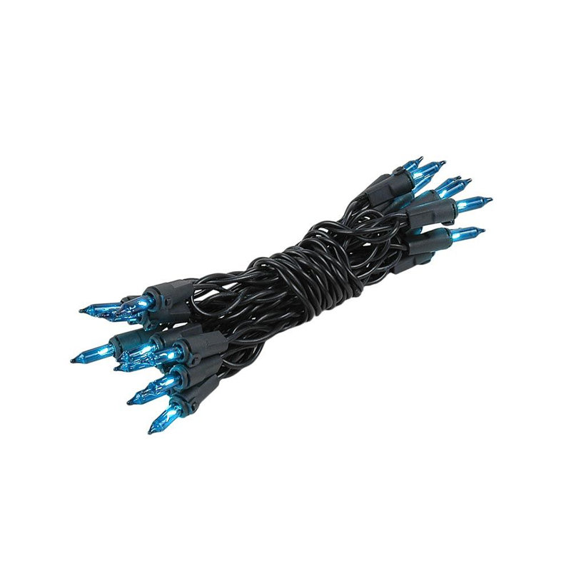 Pitman Outdoor 20 - Bulb 8.5'' Plug-in Mini String Light, Teal, Black