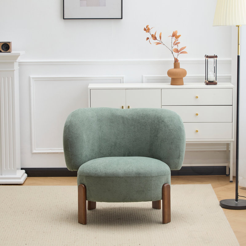 Fauteuil à oreilles rembourré, Vert