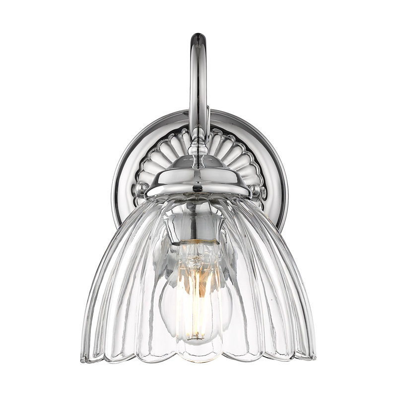 Khyra 1-Light Wall Sconce with Clear Glass, Pewter