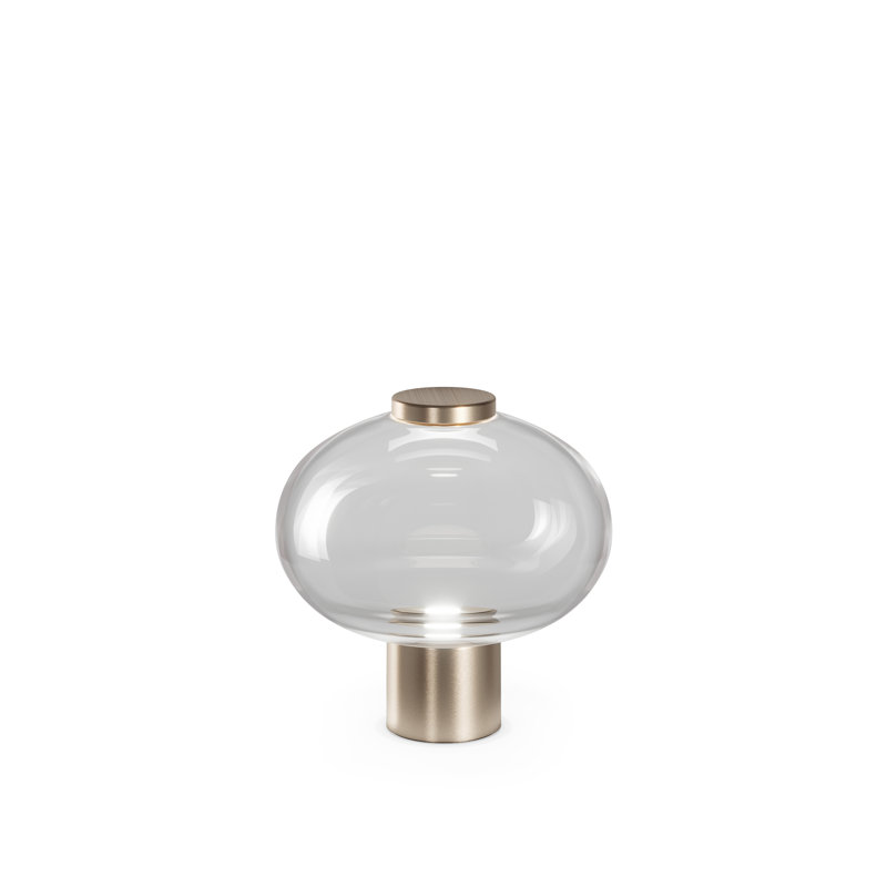 Riflesso Table Lamp 1 Amber Transparent Matt Gold 3 L3405 Ul, Crystal Transparent, 14" H x 14" W x 14" D