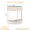 Unique Half Moon Design End Table with Sliding Rattan Door,Elegant Semi-circle Entryway Console Table with 2 Rattan Storage Cabinet and Bottom Shelf for Living room, Bedroom, Study, Hallway(White)