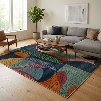 Tapis abstrait de style milieu du siècle