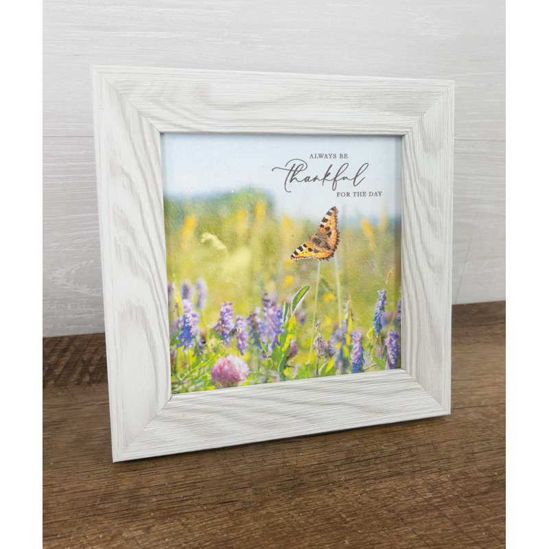 «Always Be Thankful Butterfly», encadré sur papier, Blanc