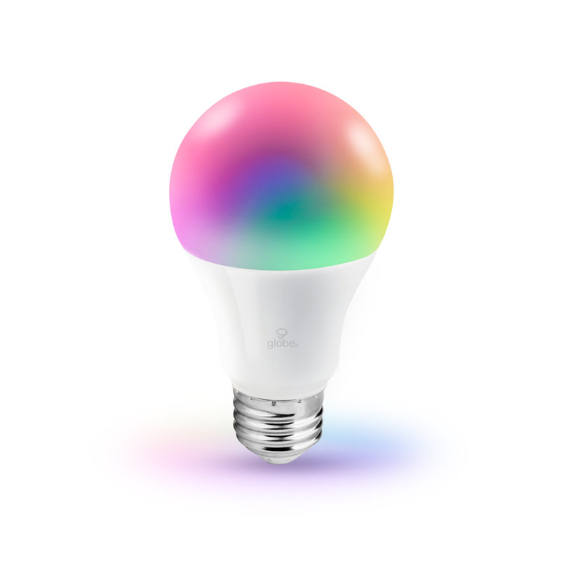 Ampoule Wi-Fi intelligente à DEL 60 W multicolore à réglage multicolore et à changement givré blanche, sans concentrateur, à commande vocale, base A19, E26