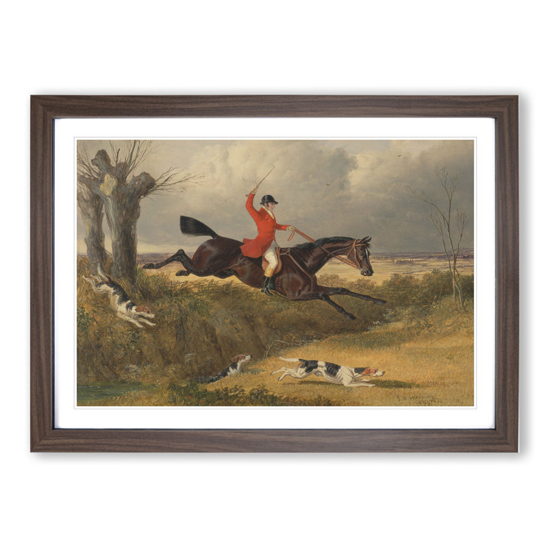 Fox Hunting Vol.2 by John Frederick Herring - Picture Frame Painting, 27cm H x 36cm W x 2cm D, Walnut Framed