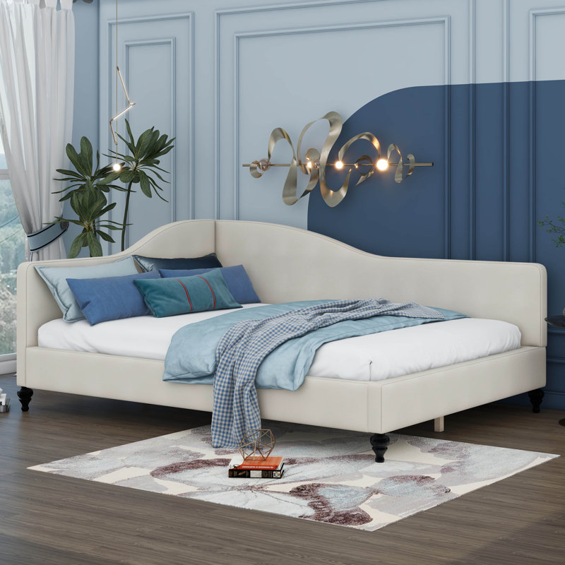 Lit de jour en lin Linen, Lit simple, Beige