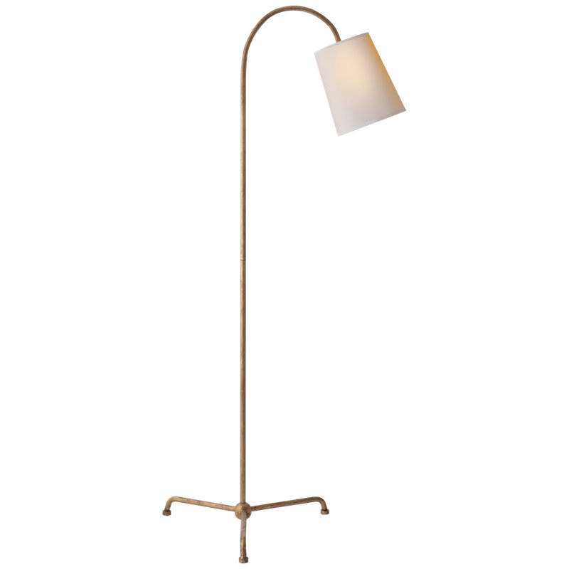 Thomas O'Brien Mia Floor Lamp, Gilded Iron, Fabric