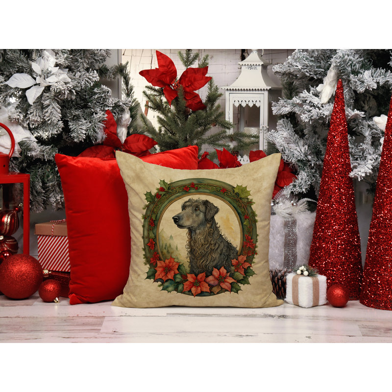 Coussin décoratif intérieur / extérieur en polyester Christmas, 14 po x 14 po, Carré