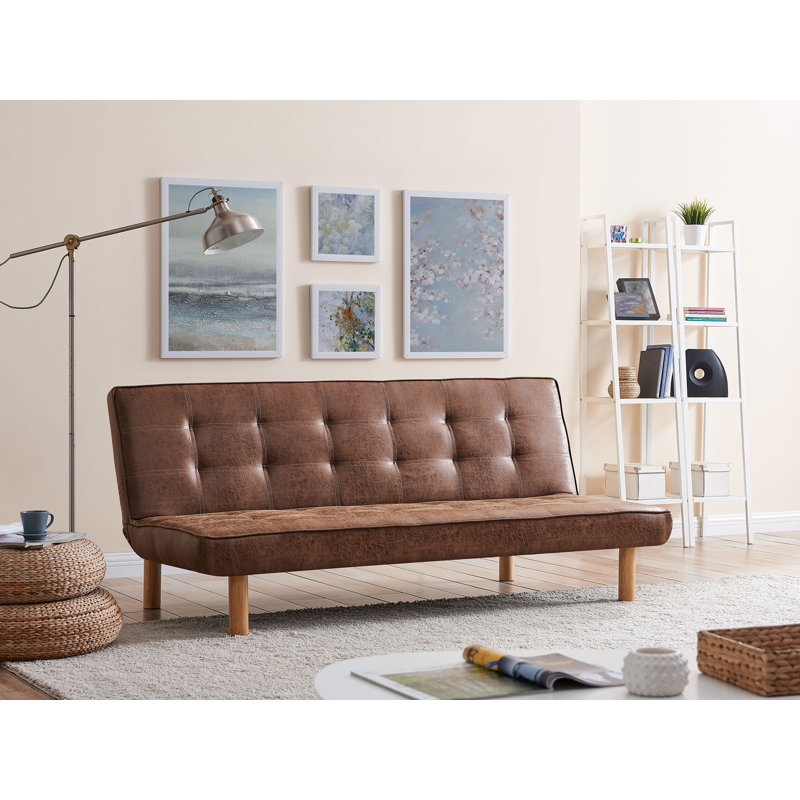 Beaminster 3 Seater Faux Leather Sleeper, Brown