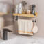 Porte-essuie-tout mural en bambou avec tablette, support à mouchoirs et à épices pour la cuisine, la salle de bain ou la salle de lavage
