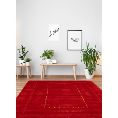 Kashkuli Gabbeh Red Rug 4'0" x 5'10"