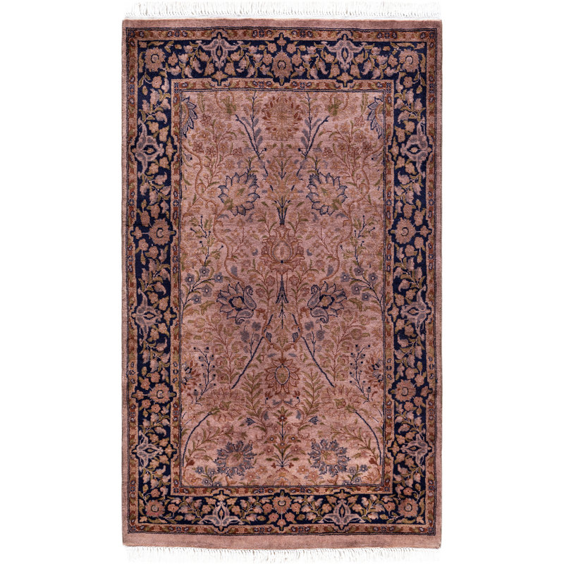 Overdyed Hand-Knotted Wool Modern-Contemporary Purple Area Rug 2' 8" x 4' 4"