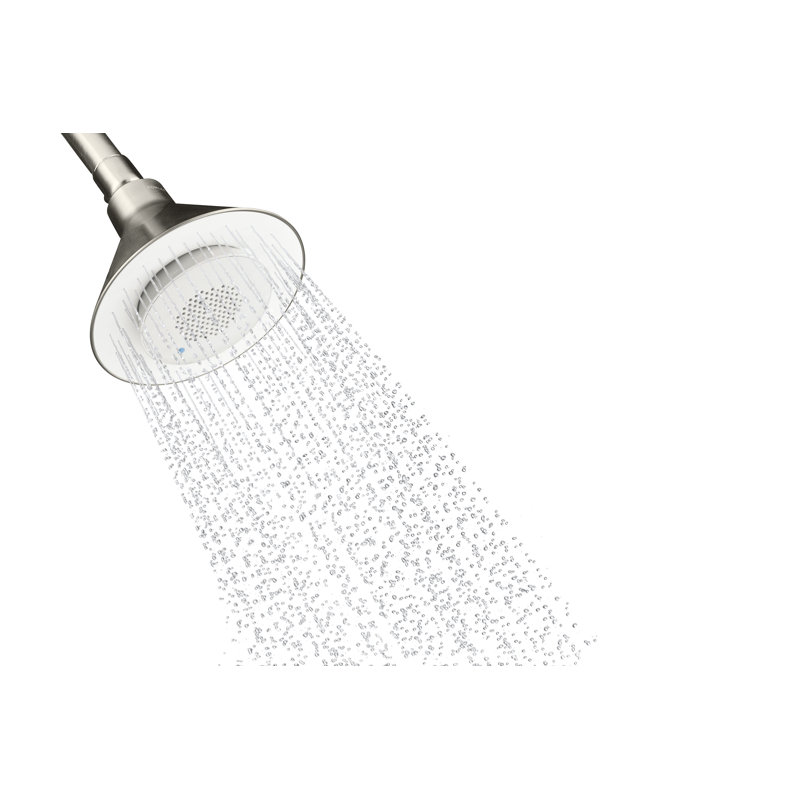 Pomme douche à simple fonction avec haut-parleur sans fil moxie 1,75 gpm, Nickel brossé éclatant