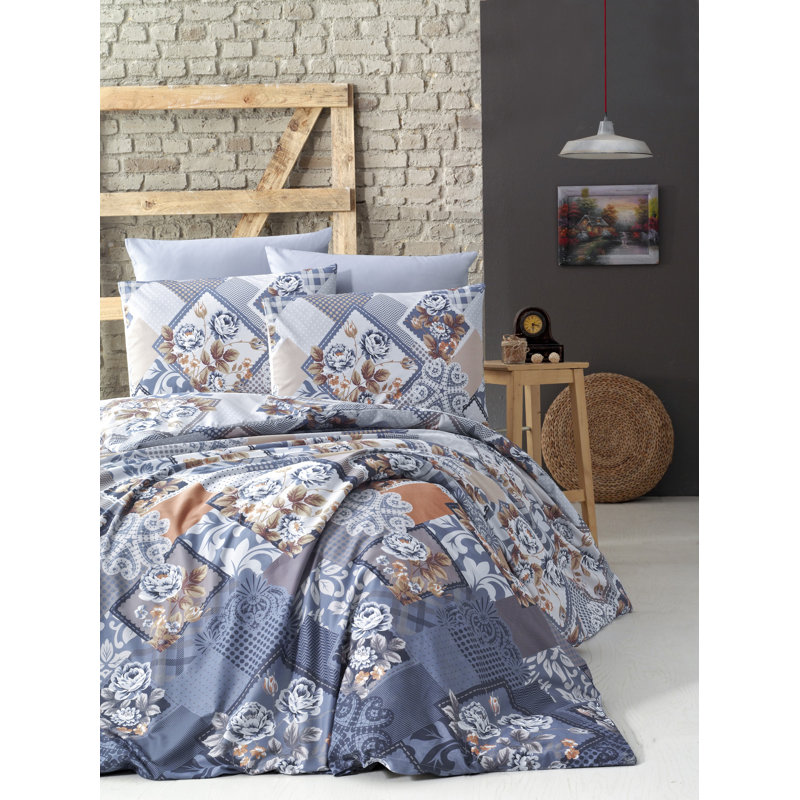 Cotton Patchwork Duvet Cover, Full Duvet Cover + 2 31" x 31" Pillowcases
