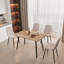 Table de salle à manger et chaise de salle à manger en MDF de 47 po pour 4 personnes, pieds en métal, table de salle à manger de petite taille, bureau, table de cuisine, pour 4 à 6 personnes. Convient pour la maison et la cuisine-2040373804