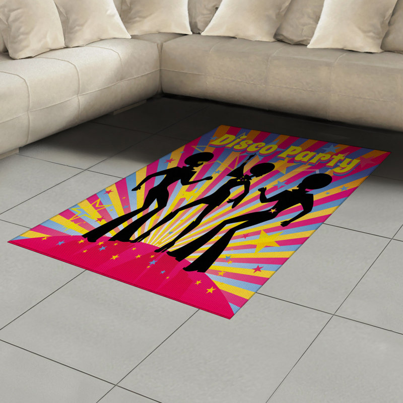 Tapis décoratif à longues fibres en polyester haute densité Party, Rectangle— 4 pi x 5 pi 8 po