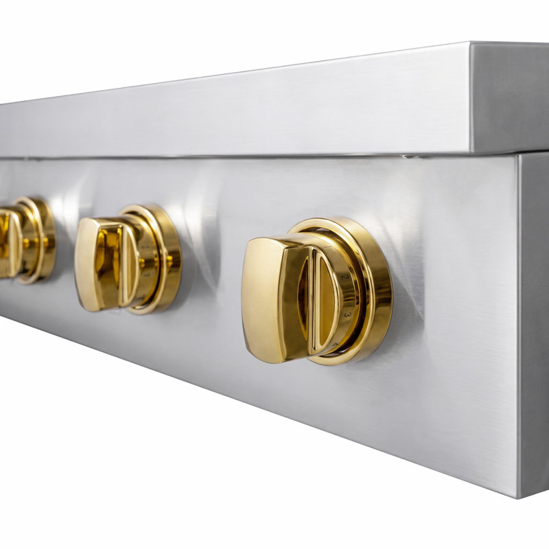 ZLINE Autograph 36 in. Paramount Induction Rangetop with 5 Element Cooktop and Black Accents, Polished Gold