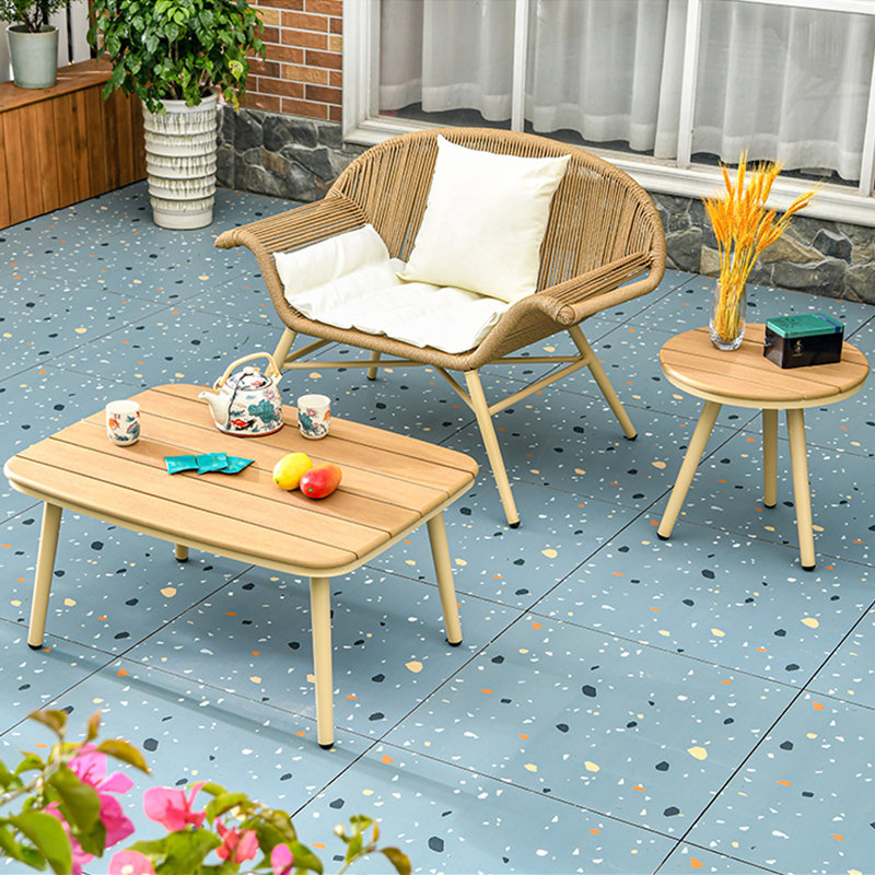 Ensemble de canapé simple en corde tissée imperméable pour l'extérieur
