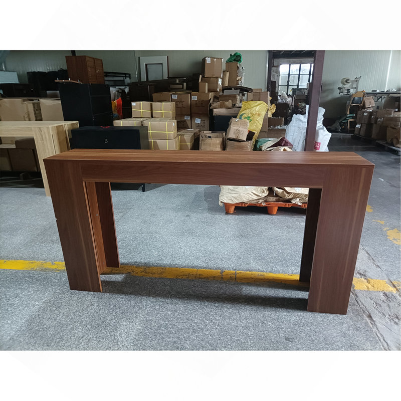 Table d'entrée extra-longue, console de style campagnard pour espaces étroits, chêne, durable et polyvalente, Noyer