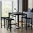 Modern 5-Piece Counter-Height Dining Set | Space-Saving Iron & Wood-Grain Bar Table with 4 Stools for Small Spaces-1844932168-1844932169