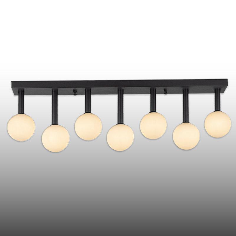 Plafonnier semi-encastré 7 lumières, Noir