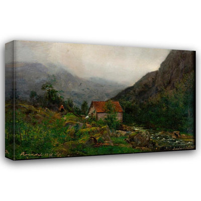 "Rainy Mood, Rosendal" by  Amaldus Nielsen - Gallery Wrap Canvas Wall Art