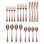 Ensemble de couverts 20 pièces en acier inoxydable avec finition en cuivre satiné, service pour 4, lavable au lave-vaisselle, garantie de 10 ans, style moderne pour une utilisation à l'intérieur