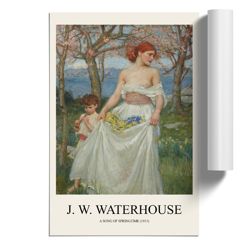 A Song Of Springtime by John William Waterhouse - No Frame Painting, 59cm H x 42cm W x 0.1cm D