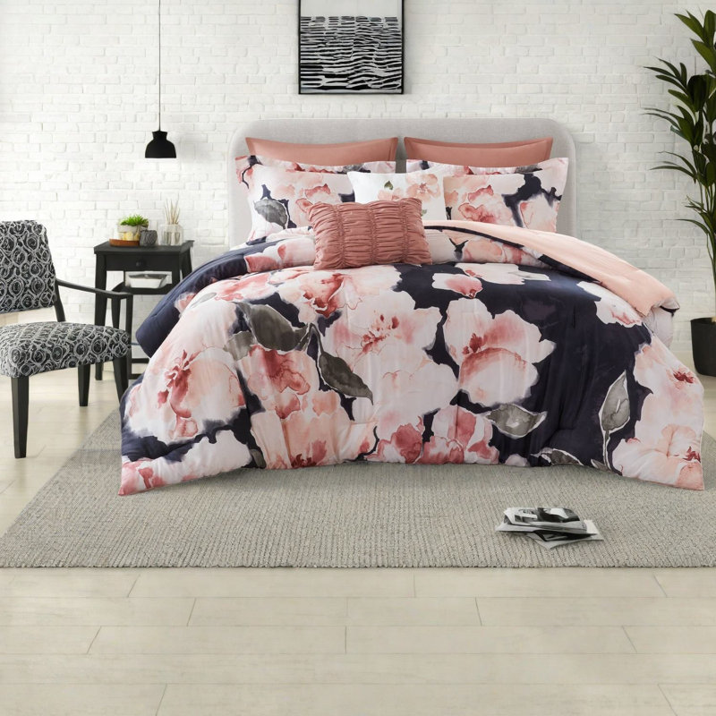 Piece Bedding Sets, Cotton Queen Comforter, Modern Blush Home Style