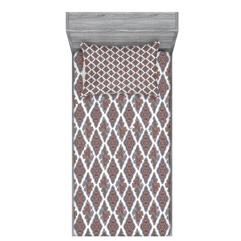 Microfiber Ikat Sheet Set, Twin Sheet Set with 1 Pillowcase