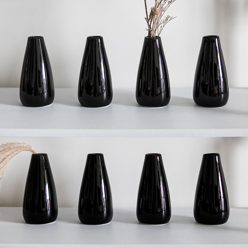 Ensemble de 8 vases Modern, Noir