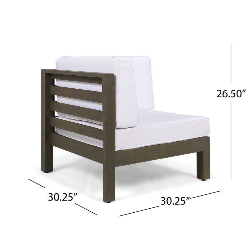 Wood White -L Arm Chair, 30.42 In. Width, 40.19 Lb Mass, 27.2 Height White, Deep, Wide, Tall,