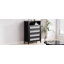 Commode décorative en rotin Adalise, style rétro, chambre en bois, ensemble ouvert, grande ouverture