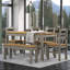 Lucian Rectangular Dining Table, split top plank design, grey and antique wax finish-1785929119