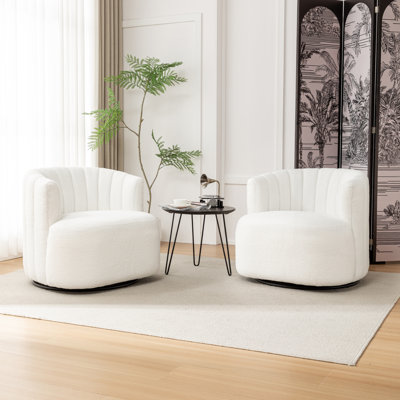 Musaab Upholstered Swivel Barrel Chair