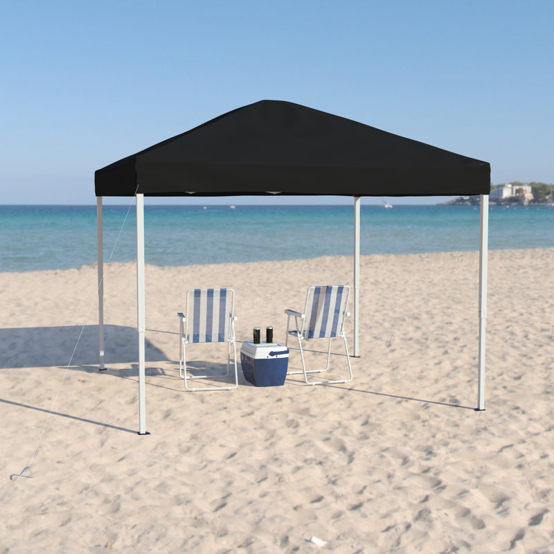 Lennon 10'x10' Weather Resistant Easy Pop Up Event Straight Leg Instant Canopy Tent, Black