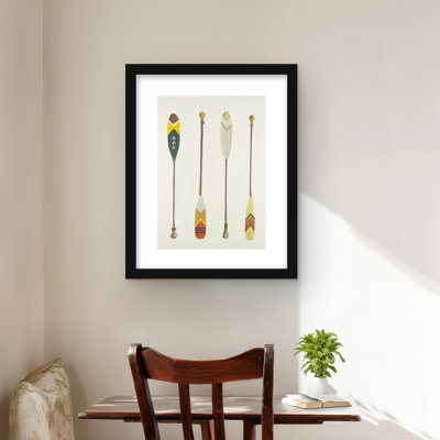 Canoe Paddles - Contemporary Man Cave Framed Print Decor