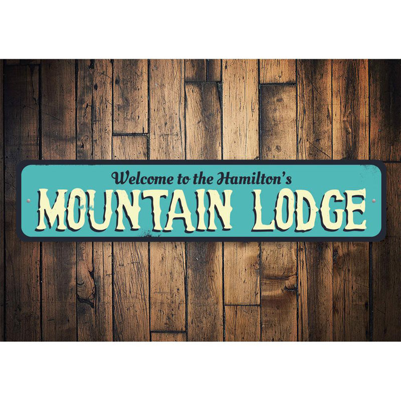 Plaque en aluminium Mountain Lodge, H 4 po x l 18 po x P 0,04 po