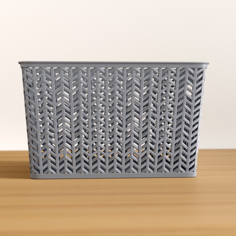 Panier en plastique, H 8,66 po x l 13,78 po x P 11,42 po, Gris