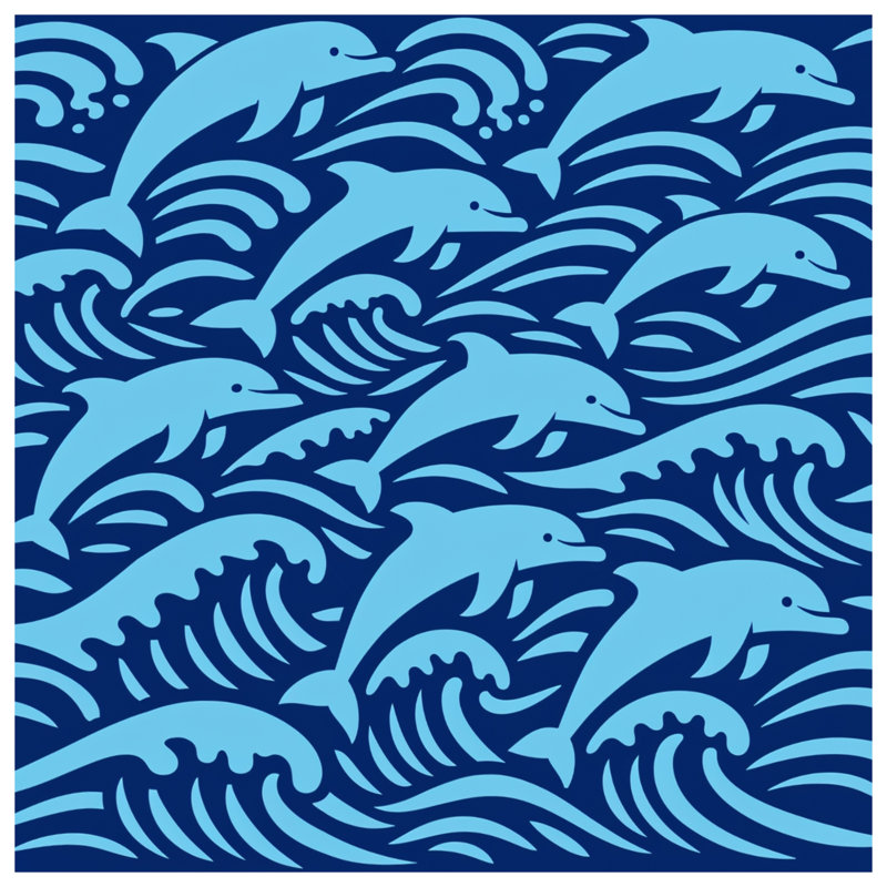 Housses de couette Blue Dolphins Waves, King