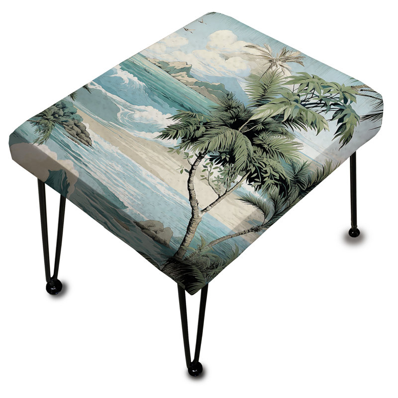 Seaside Elegance Ii - motif tropical - repose-pieds rectangulaire bord de mer